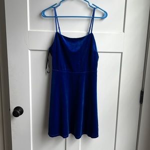 Lulu’s Blue Velvet Mini Dress